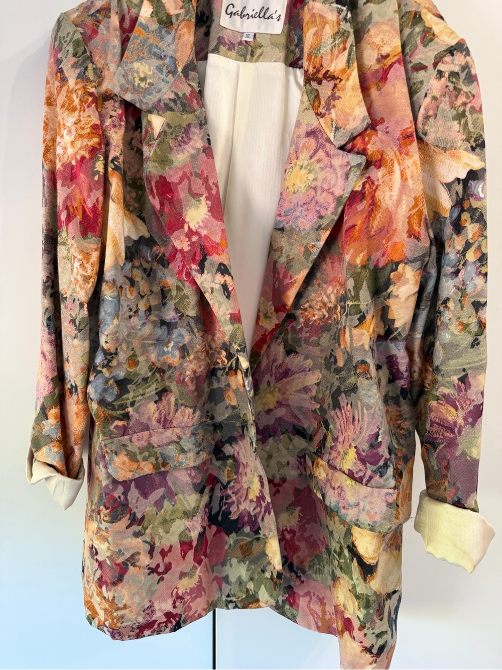 Vintage floral blazer Jacket in Multicolor